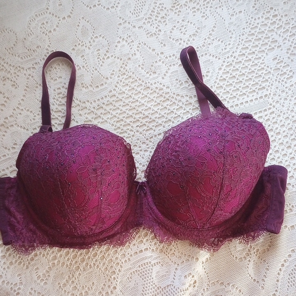 Victoria's Secret Lace Push-Up Bra - Plum